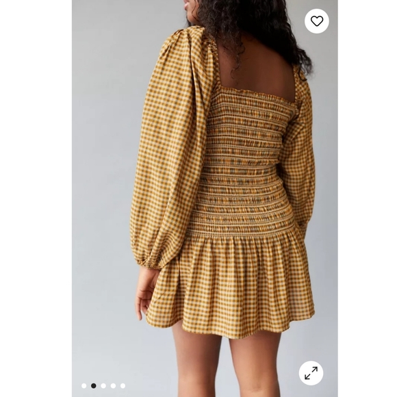 UO Francis Smocked Long Sleeve Mini Dress size M - Picture 6 of 7
